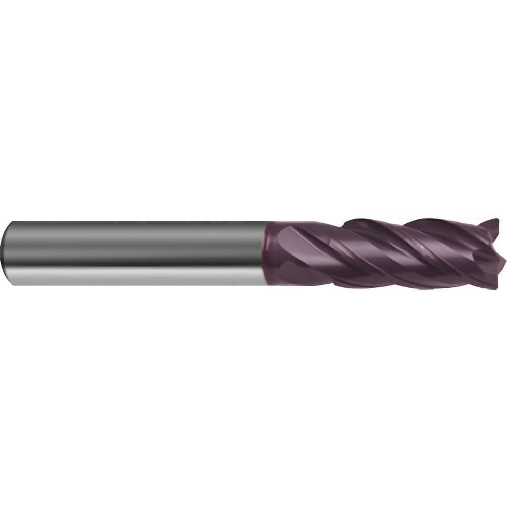 RF100 U standard length variable helix end mill, corner radius, for materials < 54 HRC