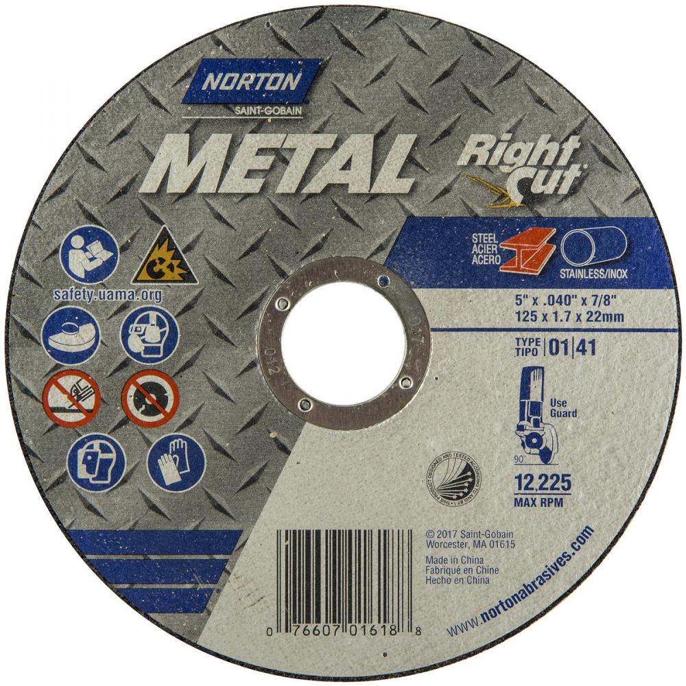 125 mm x 1 mm x 7/8 In. Metal RightCut Cut-Off Wheel 60 Q T01/41