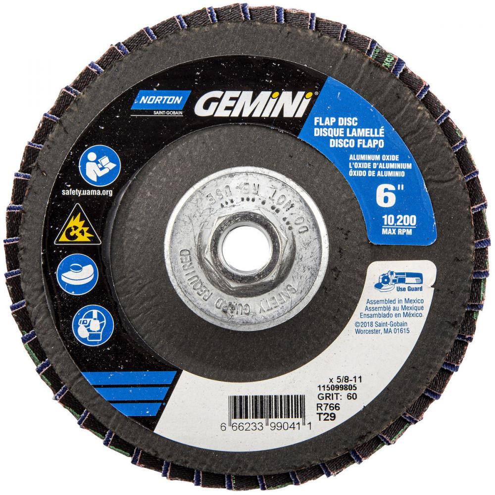 6 x 5/8 - 11 In. Neon Fiberglass Conical Flap Disc T29 P60 Grit R766 ZA