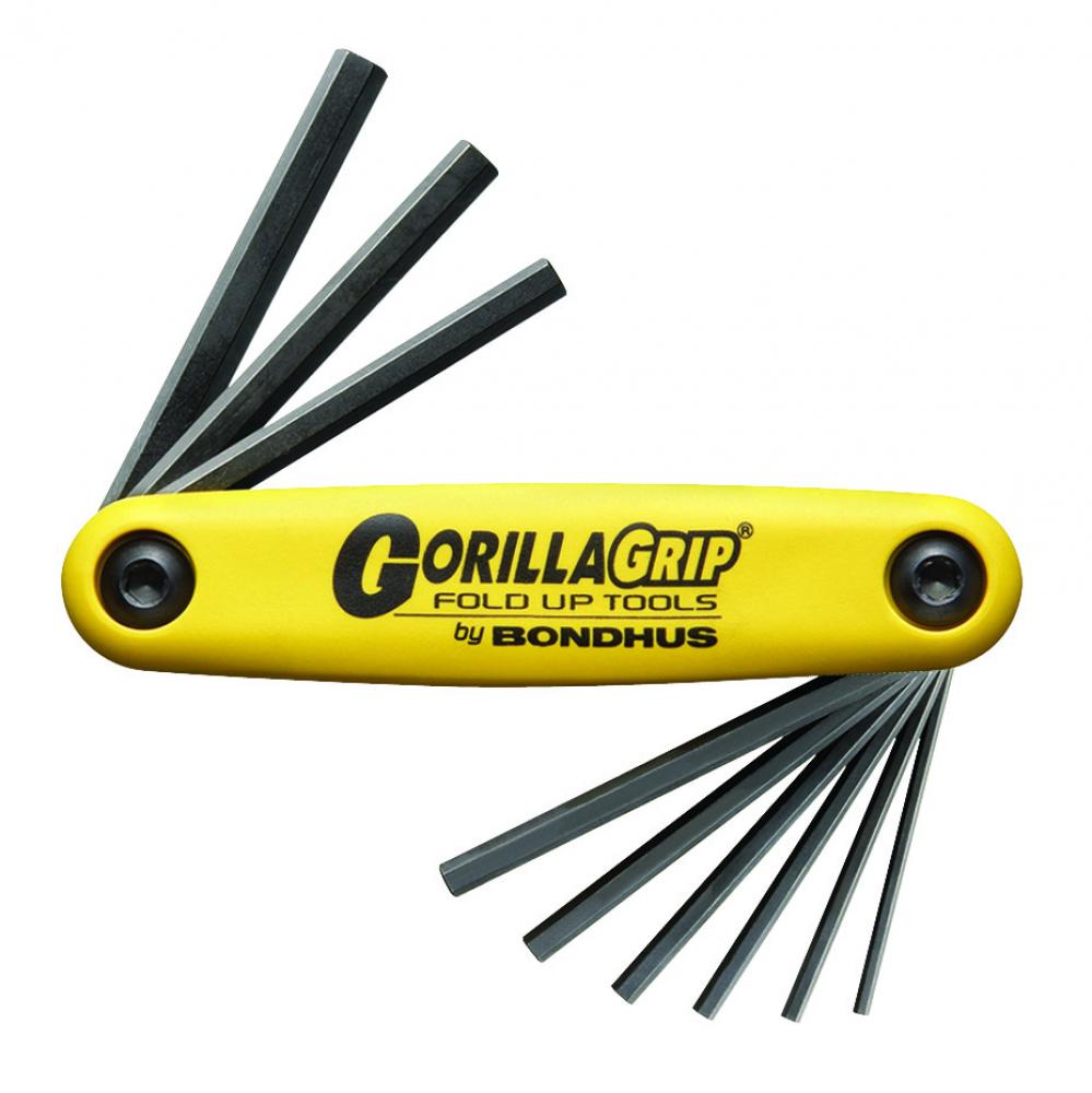 Set 9 Hex GorillaGrip Fold-up Tools .050-3/16&#34;