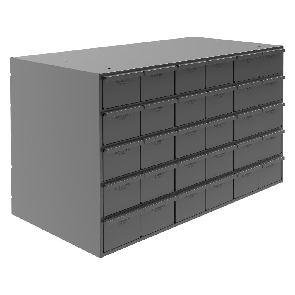 30 Drawers, 17-1/4&#34; Deep, Gray