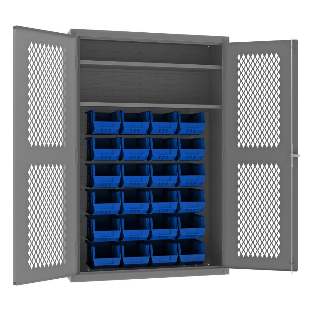 Ventilated Cabinet, 2 Shelves, 24 Bins