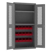 Durham Manufacturing EMDC36242S15B1795 - Ventilated Cabinet, 2 Shelves, 15 Bins