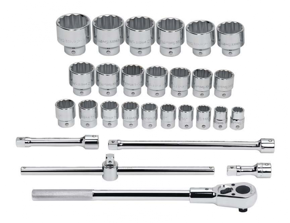 3/4&#34; Drive Socket and Drive Tool Set, 12-Point, Metric, 30 pc