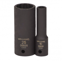 Williams JHW35923 - 1/2" Drive deep Impact Sockets, 12-Point, Metric