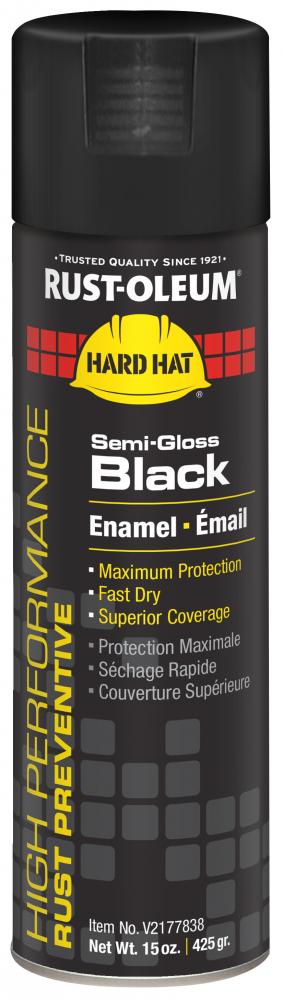 Rust-Oleum High Performance V2100 System Rust Preventive Enamel Spray Paint Semi-Gloss Black 15 oz