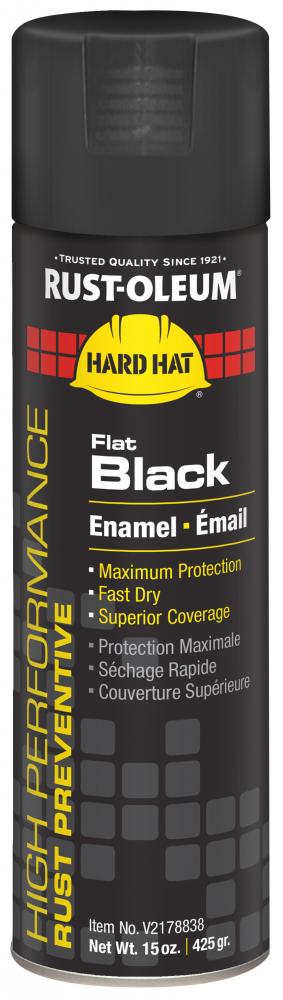 Rust-Oleum High Performance V2100 System Rust Preventive Enamel Spray Paint Flat Black 15 oz