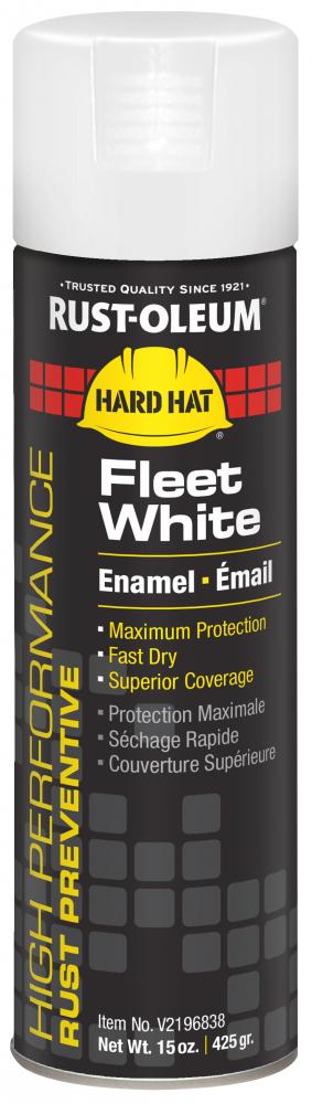 Rust-Oleum Hard Hat High Performance V2100 System Rust Preventive Enamel Spray Paint, Gloss Fleet Wh