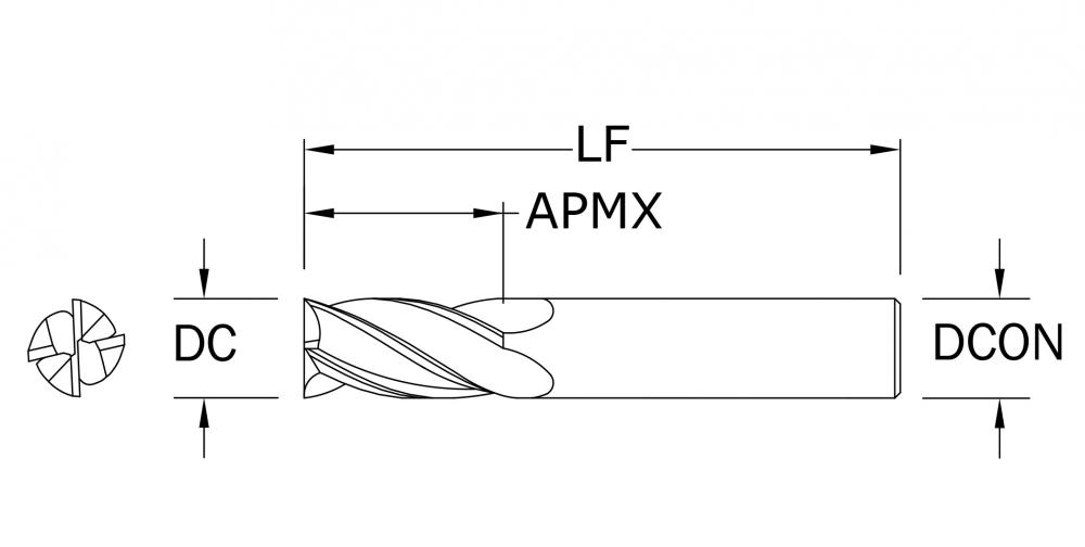 4 Flute Square End