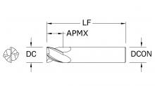 KYOCERA SGS Precision Tools 31242 - 4 Flute Stub Length Square End